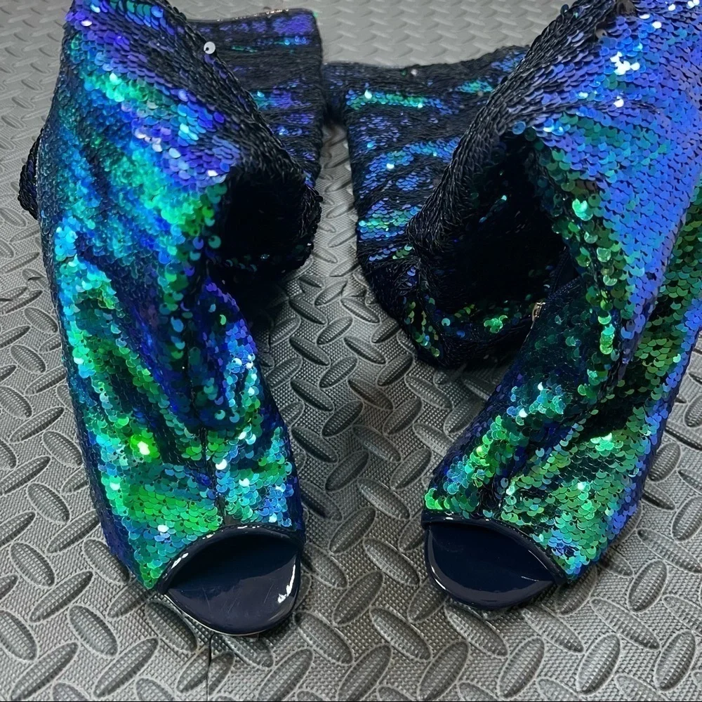 CAPE ROBBIN | Sequin thigh-high boots